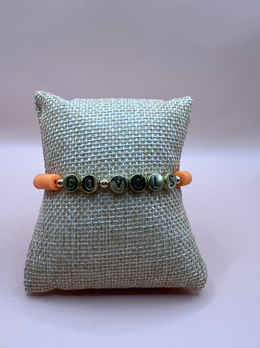 Go Vols Beaded Bracelet