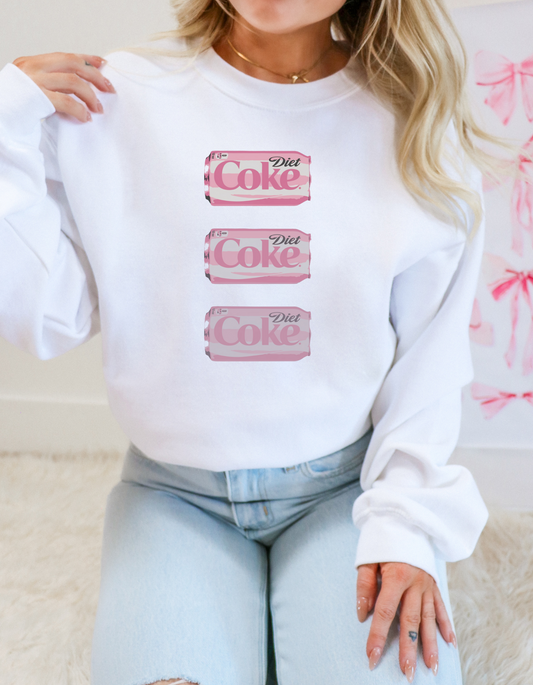 Pink Diet Coke Can Trio Sweatshirt